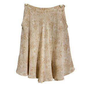 Vintage Banana Republic Womens Beige Floral 90s Y2k Flowy Mini Skirt Size 2